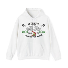 Load image into Gallery viewer, Stylish FOSSIL FOOLS Gildan - Unisex Heavy Blend™ Hooded Sweatshirt in white, promoting eco-friendly messaging.