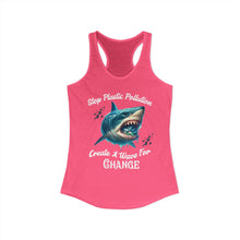 Load image into Gallery viewer, STOP PLASTIC POLLUTION - CREATE A WAVE FOR CHANGE Next Level Ideal Racerback Tank Top Eco Friendly Beach Wear