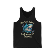 Load image into Gallery viewer, STOP PLASTIC POLLUTION - CREATE A WAVE FOR CHANGE Bella Canvas Unisex Beach ConservationTank Top