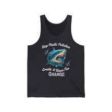 Load image into Gallery viewer, STOP PLASTIC POLLUTION - CREATE A WAVE FOR CHANGE Bella Canvas Unisex Beach ConservationTank Top