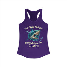 Load image into Gallery viewer, STOP PLASTIC POLLUTION - CREATE A WAVE FOR CHANGE Next Level Ideal Racerback Tank Top Eco Friendly Beach Wear