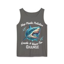 Load image into Gallery viewer, STOP PLASTIC POLLUTION - CREATE A WAVE FOR CHANGE Comfort Colors Unisex Garment Dyes Tank Top