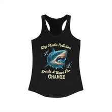 Load image into Gallery viewer, STOP PLASTIC POLLUTION - CREATE A WAVE FOR CHANGE Next Level Ideal Racerback Tank Top Eco Friendly Beach Wear
