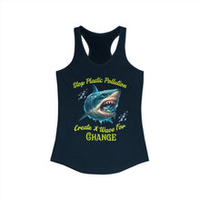 Load image into Gallery viewer, STOP PLASTIC POLLUTION - CREATE A WAVE FOR CHANGE Next Level Ideal Racerback Tank Top Eco Friendly Beach Wear