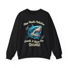 Load image into Gallery viewer, STOP PLASTIC POLLUTION - CREATE A WAVE FOR CHANGE Gildan Unisex Classic Sweatshirt