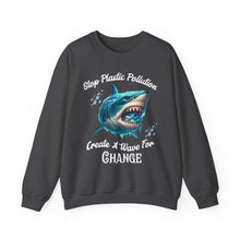Load image into Gallery viewer, STOP PLASTIC POLLUTION - CREATE A WAVE FOR CHANGE Gildan Unisex Classic Sweatshirt