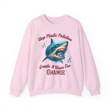 Load image into Gallery viewer, STOP PLASTIC POLLUTION - CREATE A WAVE FOR CHANGE Gildan Unisex Classic Sweatshirt