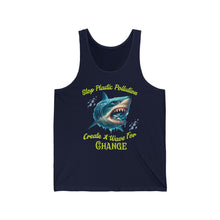 Load image into Gallery viewer, STOP PLASTIC POLLUTION - CREATE A WAVE FOR CHANGE Bella Canvas Unisex Beach ConservationTank Top