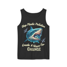 Load image into Gallery viewer, STOP PLASTIC POLLUTION - CREATE A WAVE FOR CHANGE Comfort Colors Unisex Garment Dyes Tank Top