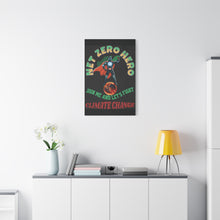 Load image into Gallery viewer, Net Zero Hero Climate Change Canvas Art — Inspirational Environmental Wall Decor