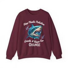 Load image into Gallery viewer, STOP PLASTIC POLLUTION - CREATE A WAVE FOR CHANGE Gildan Unisex Classic Sweatshirt