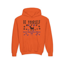 Load image into Gallery viewer, 'Be Yourself, Be True' Gildan Heavy Blend Youth Motivational Hooded Sweatshirt