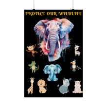 Load image into Gallery viewer, PROTECT OUR WILDLIFE - Wildlife Conservation Art: Premium Museum-Grade Matte Vertical Posters