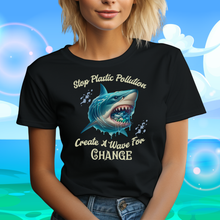 Load image into Gallery viewer, STOP PLASTIC POLLUTION - CREATE A WAVE FOR CHANGE Gildan 5000 Unisex heavy Cotton Tee