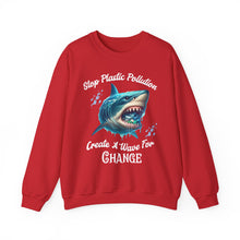 Load image into Gallery viewer, STOP PLASTIC POLLUTION - CREATE A WAVE FOR CHANGE  Gildan Unisex Classic Sweatshirt
