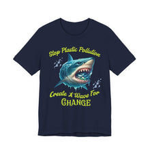 Load image into Gallery viewer, STOP PLASTIC POLLUTION - CREATE A WAVE FOR CHANGE     Bella Canvas 3001 Unisex Jersey Tee
