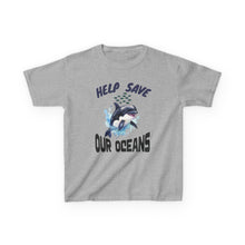 Load image into Gallery viewer, HELP SAVE OUR OCEANS       Gildan   Kid's Heavy Cotton  Conservation Tee Shirt

