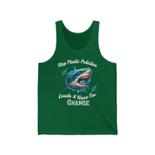Load image into Gallery viewer, STOP PLASTIC POLLUTION - CREATE A WAVE FOR CHANGE  Bella Canvas Unisex  Beach ConservationTank Top
