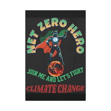 Load image into Gallery viewer, Net Zero Hero Climate Change Canvas Art — Inspirational Environmental Wall Decor
