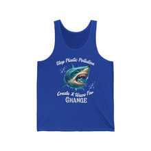 Load image into Gallery viewer, STOP PLASTIC POLLUTION - CREATE A WAVE FOR CHANGE  Bella Canvas Unisex  Beach ConservationTank Top
