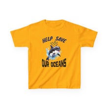 Load image into Gallery viewer, HELP SAVE OUR OCEANS       Gildan   Kid's Heavy Cotton  Conservation Tee Shirt
