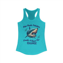 Load image into Gallery viewer, STOP PLASTIC POLLUTION -  CREATE A WAVE FOR CHANGE   Next Level Ideal Racerback Tank Top     Eco Friendly Beach Wear
