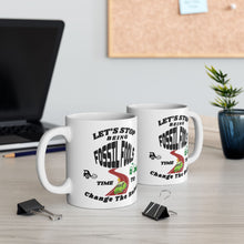 Load image into Gallery viewer, FOSSIL FOOLS  Elegant White Ceramic Mugs    11 and 15 onz.
