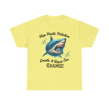 Load image into Gallery viewer, STOP PLASTIC POLLUTION - CREATE A WAVE FOR CHANGE  Gildan 5000 Unisex heavy Cotton Tee
