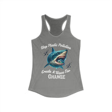 Load image into Gallery viewer, STOP PLASTIC POLLUTION -  CREATE A WAVE FOR CHANGE   Next Level Ideal Racerback Tank Top     Eco Friendly Beach Wear
