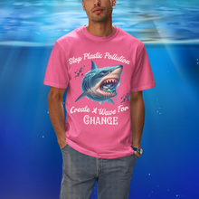 Load image into Gallery viewer, STOP PLASTIC POLLUTION - CREATE A WAVE FOR CHANGE   Custom Colors Soft Garment Dyed 1717 Unisex Tee
