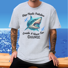 Load image into Gallery viewer, STOP PLASTIC POLLUTION - CREATE A WAVE FOR CHANGE     Bella Canvas 3001 Unisex Jersey Tee
