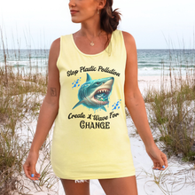 Load image into Gallery viewer, STOP PLASTIC POLLUTION - CREATE A WAVE FOR CHANGE  Comfort Colors Unisex Garment  Dyes Tank Top
